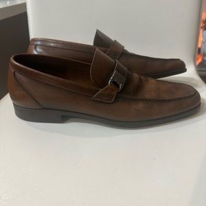 Men’s Size 10 Brown Leather Ferragamo Slip Ons